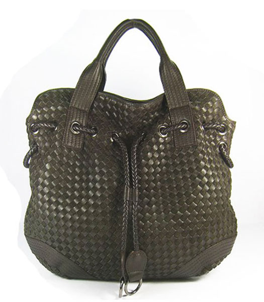 Bottega Veneta coulisse tessuto Bag_Dark Caffè in pelle